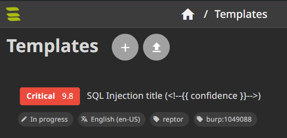 Pushed Burp SQLi template