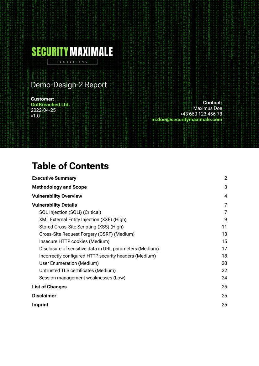 Matrix Demo Report