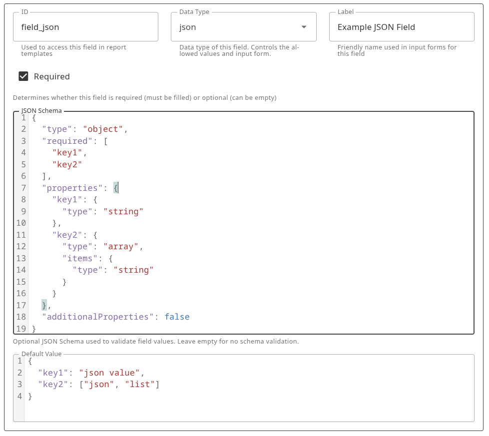 JSON field