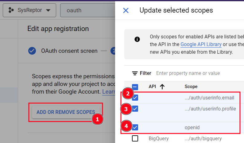 Google OIDC Configuration SysReptor