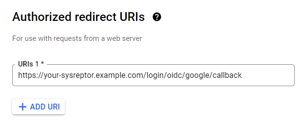 Enter redirect URL