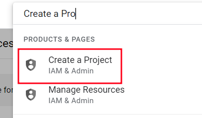 Click "Create a Project"