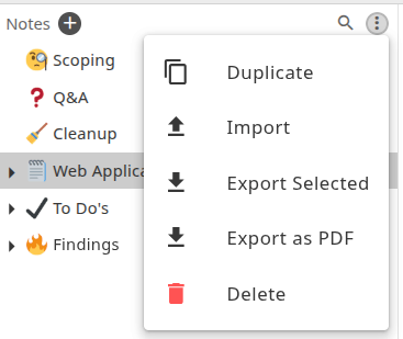 Note Import and Export