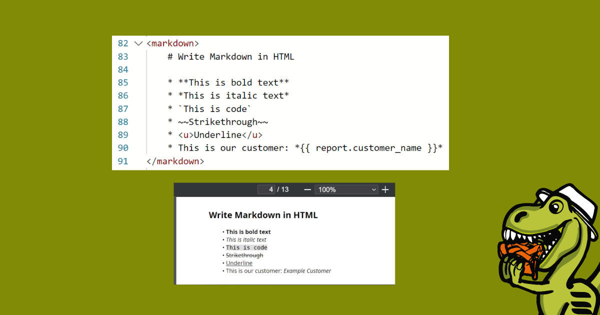 Write Markdown in HTML