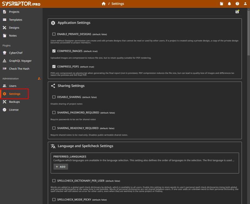Settings UI