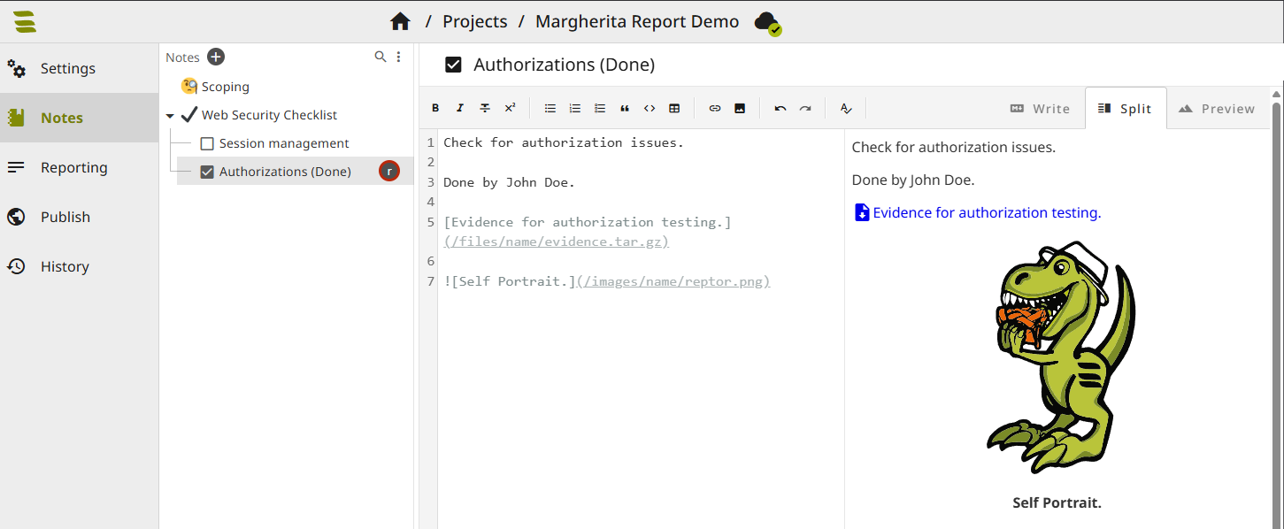 The note was updated with additional text and files